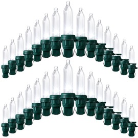 Remagr 240 Pcs Christmas LED Replacement Bulb Mini Wide Angle LED Xmas Bulb LED Tree Light Outdoor String Light Replacement for Christmas Garden Tree Party(Green Base with Cold White Bulb)