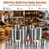 NIMBLOOM 300 Pack Stainless Steel Sauce Cups, 2.5 oz Stackable