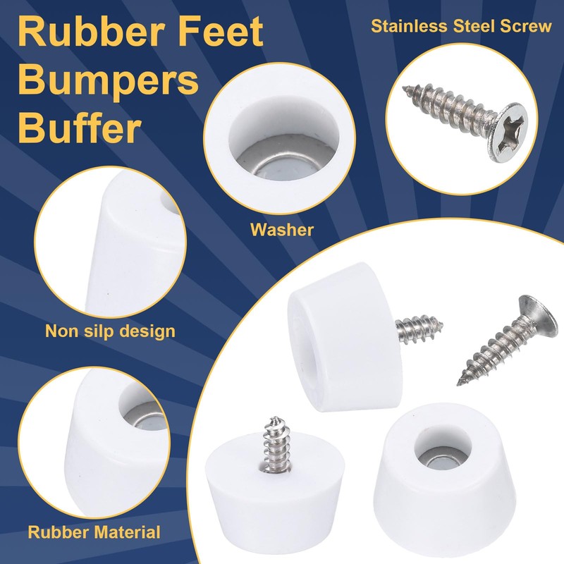 uxcell 24pcs Rubber Feet Bumpers Buffer Non-Slip Rubber Feet Pad
