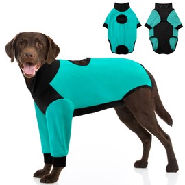 AOFITEE Dog Recovery Suit for Front Legs, Breathable Dog Wound Care Shirt to Stop Licking, Thigh Protective Dog Surgical Suit Male Famale, Dog Surgery Suit Female Spay Cone Collar Alternative, Green