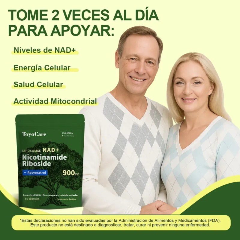 Toyocare Nad+ Nicotinamida Ribosida Antienvejecimiento 900mg