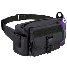 Metal Detecting Waist Bag with Kettle Sleeve Elastic Net，Portable Find bag, Waterproof Metal Detector Tool Bag, for Outdoor Metal Detector Accessory (Black)