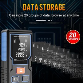 Mulcort Laser Rangefinder 80m/262ft Portable Laser Meter with 2 Spirit Levels Large Backlit LCD Display Pythagoras Mode Measuring Distance, Area, Volume