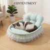 Plush Cat Bed for Indoor Lounging – Soft Oval Pet