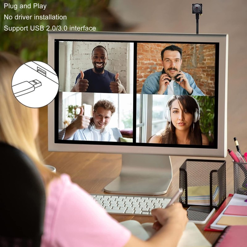 1080P Center Webcam for PC, Eye to Cam Middle Screen