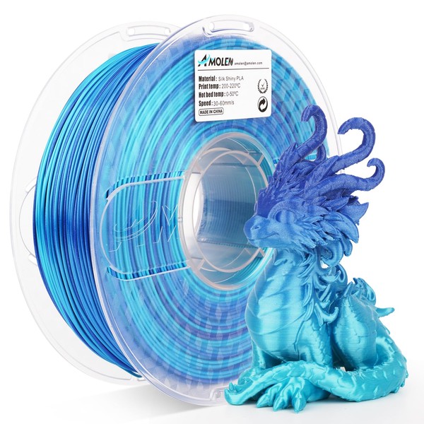 AMOLEN PLA 3D Printing Filament, Silk PLA Filament 1.75mm Silk