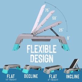 Yes4All Multifunctional Fitness Aerobic Step Platform/Aerobic Deck, Household Step Workout Bench for Home Gym (Blue/Grey)