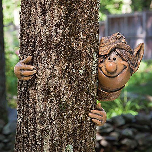 Garden Peeker Elf Tree Hugger,Tree Face Garden Decoration，Garden Peeker Yard