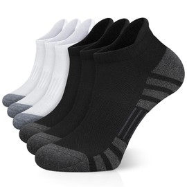 Airacker Ankle Athletic Running Socks Cushioned Breathable Low Cut Sports Tab Socks for Men and Women (6 Pairs)
