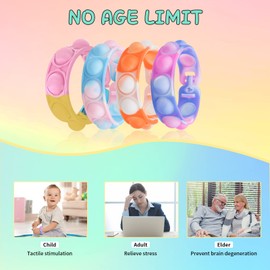 22 Pcs Fidget Toys Pack for Kids and Adults, Sensory Fidget Toys Set Stress Reliever Anxiety Relief Toys, Pop it Bracelet Educational Toys Gifts with Storage Bag for Birthday Party Favour Bag