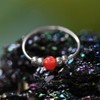 Red Opal silver nose ring -Ultra Thin 24G Sterling Silver