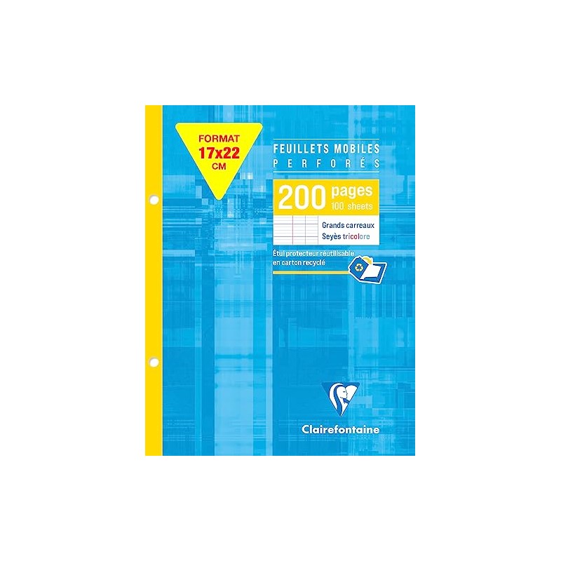 Clairefontaine 1351C Pack of 100 Sheets Ring Binder Inserts 17