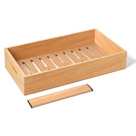 DXXULL Cigar Tray, Spanish Cedar Wood Cigar Tray, Breathable Divider Design with Cedar Wood Divider,Can Store 25-30 Cigars, Perfectly Suitable for Most Cigar Cabinet Storage (12.3in*7.5in*2.2in)