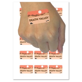 Destination Death Valley Desert National Park Temporary Tattoo Water Resistant Fake Body Art Set Collection - 54 1" Tattoos (1 Sheet)