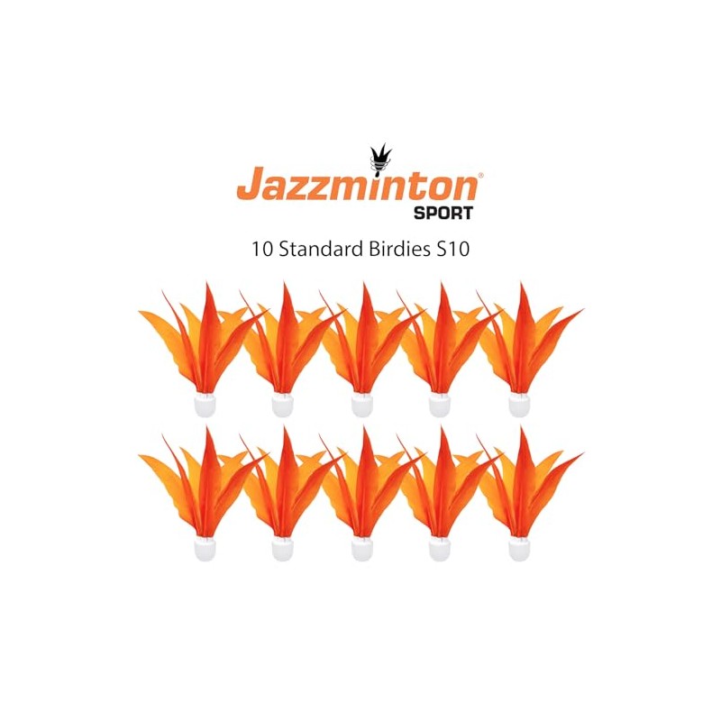 Jazzminton® Sport - 10 Standard Birdies S10 - Indoor Feather