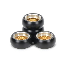 RCAWD Alloy RC Wheel Rim Tyre RC Drift Tyre for 1/28 Wltoys K969 K989 P929 Kyosho Rally Model Car Upgrade Part 4pcs (Yellow)