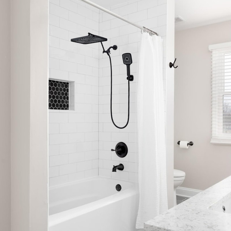 V-Frankness Shower Heads with Handheld Spray Combo, 13 Inches Rain
