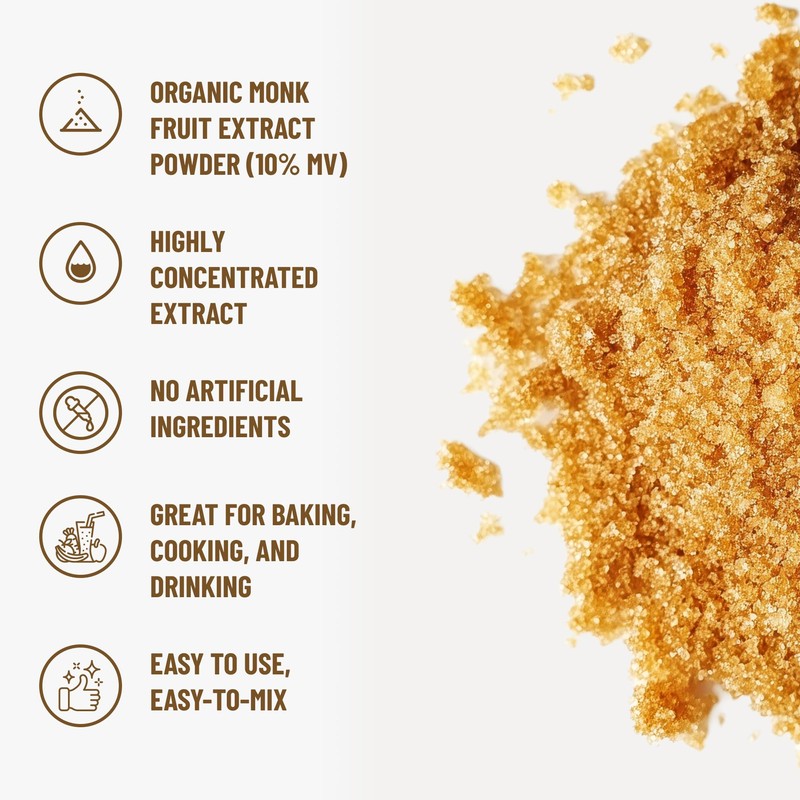 Organic Monk Fruit Extract Powder, 3.5 oz, Pure USDA Organic