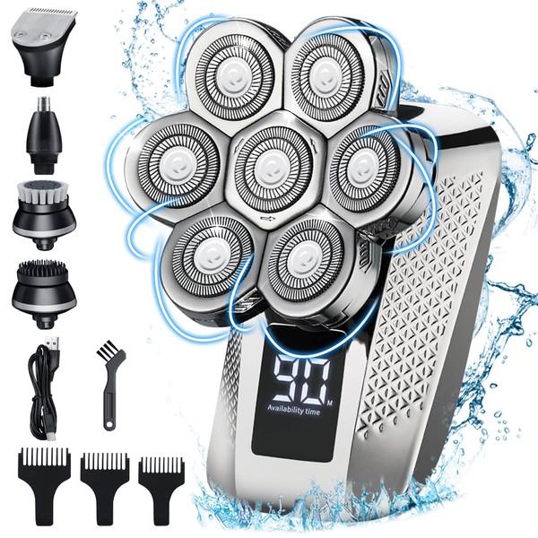 JoyGeek Bald Razor Men's Electric, 7D 5-in-1 for Men with