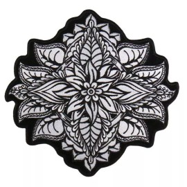 Henna Flower EMBROIDERED 4 INCH IRON ON MC BIKER  PATCH
