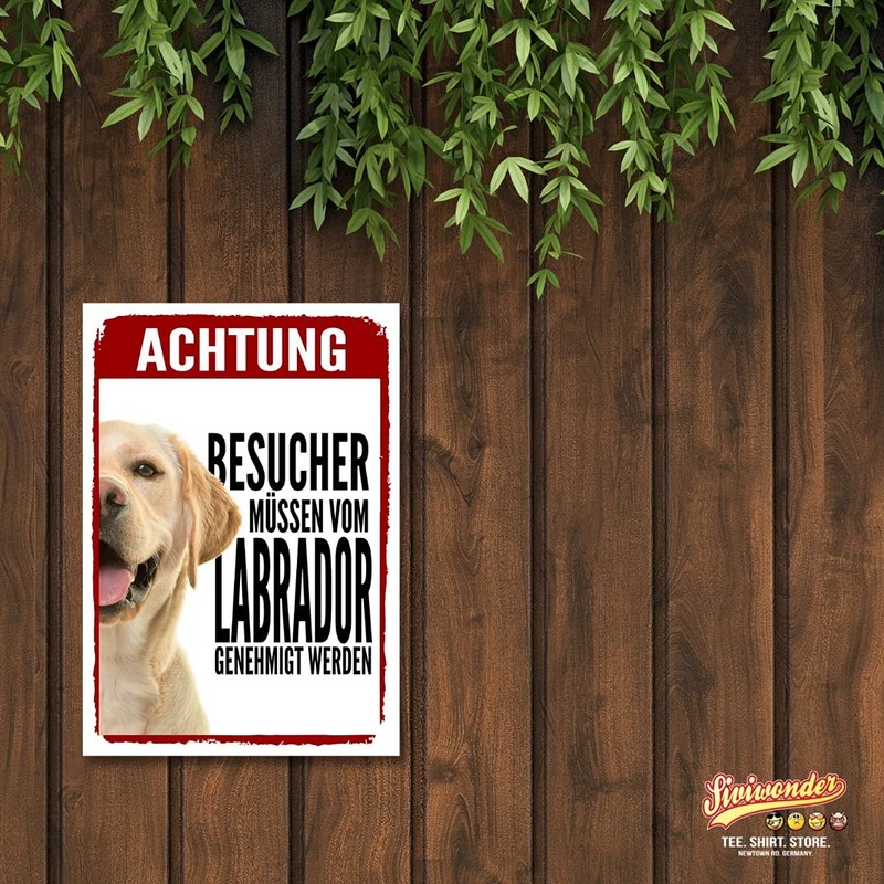 Labrador approval dog sign saying door sign dog sign warning