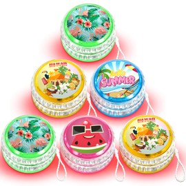 Woanger 24 Pcs Yoyo Responsive Balls Bulk Novelty Plastic Yoyo for Girl Teens Adults Beginner Birthday Classroom Prizes Party Favors(Summer)