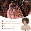 YOKABOOM Ombre Brown Highlight Short Curly Wig with Bangs 3C
