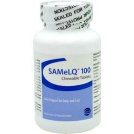 SAMeLQ 100mg Liver Support for Dogs Cats 30 Chewable Tablets