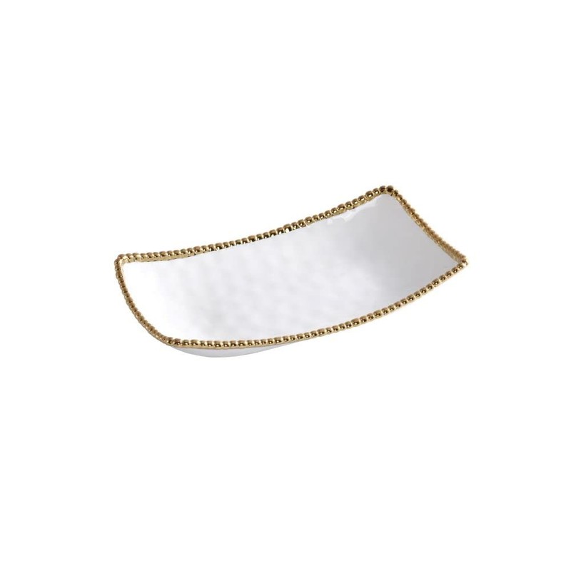 Pampa Bay Golden Salerno Rectangular Deep Server, Porcelain, 15" x