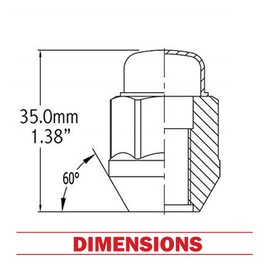 Wheel Accessories Parts Set of 20 Black 14x1.5 Lug Nuts Closed End Bulge Acorn Lug Nuts 1.38” Long - Cone Seat - 21mm (13/16”) Hex Wheel Lug Nut (M14 x 1.5, Black)