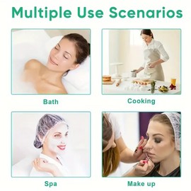 50 PCS Disposable Shower Caps - Plastic Elastic Bath Cap - Waterproof Hair Caps for Salon,Spa,Travel,Home Use,Hotel,Shower