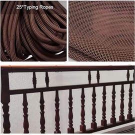 Wzenclave 3 Metre Stair Protection Net, Stair Railing Safety Net, Stair Railing Fence Mesh, Safety Net, Protective Net, Balcony Net (Brown)