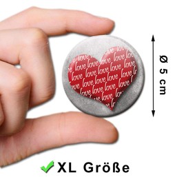 Magnets Vintage Hearts Set of 6 Valentine Decorative Gift Set Fridge Magnets Romantic for Lovers Couples Strong Large 50 mm Round Red