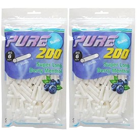 pure slim super long flavor filter [vanilla] [belly menthol] 2 pack of 200 pieces smoking tool hand winding (berry2)