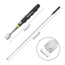 Gunpla Telescoping Magnetic Pickup Tool Stainless Steel 7 to 30” Extendable Magnet End Picking Accessory 16lb Capacity Telescopic Light Stick Portable Picker with Anti-Slip Rubber Handle for Metals