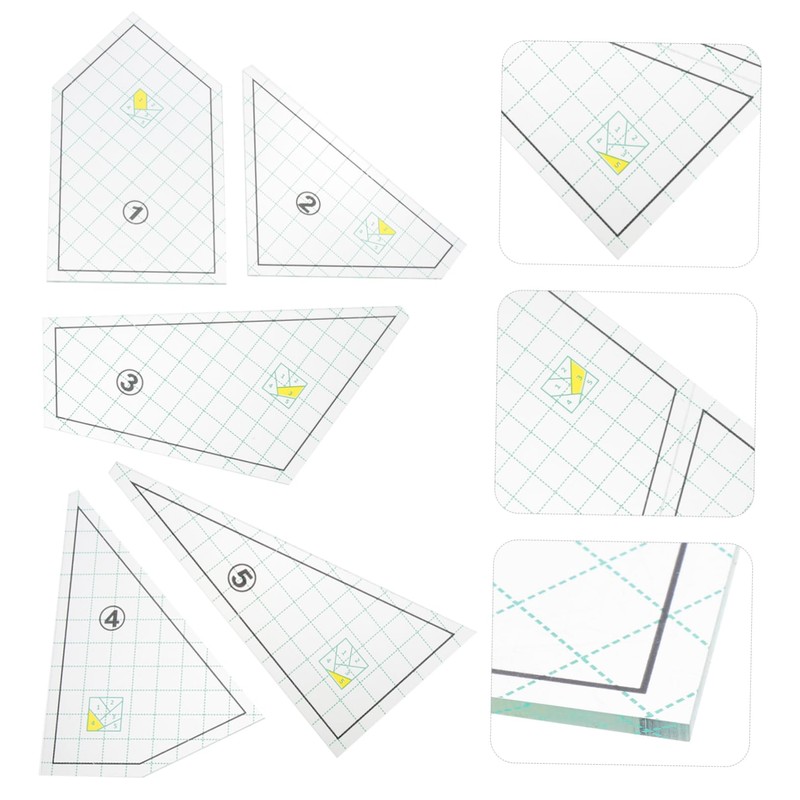 KONTONTY Quilting Rulers for Cutting Sewing Accessories 5pcs Quilting Ruler