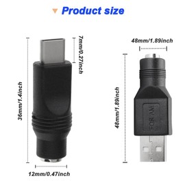 DKARDU 5.5mm x 2.1mm DC Plug to USB Adapter & 5.5mm x 2.1mm DC Plug to Type-C Adapter 5V Converter Connnector Jack for USB Device and Laptop PC (10 Pack)
