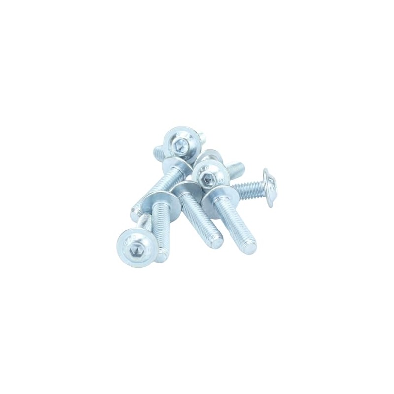 M6 x 20mm Socket Flanged Button Screws - Bright Zinc