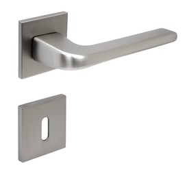 FELGNER Cortina Handle Set for Deadlock | High-Quality Modern Door Handle Door Handle Door Handle Rosette for Interior Doors Room Doors Matt Nickel