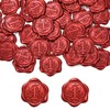 Yoption Initial T Wax Seal Stickers, 50 Pack Wine Red