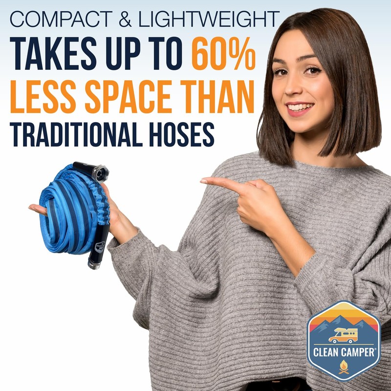 RV Fresh Water Drinking Hose 35' by Clean Camper- Kink