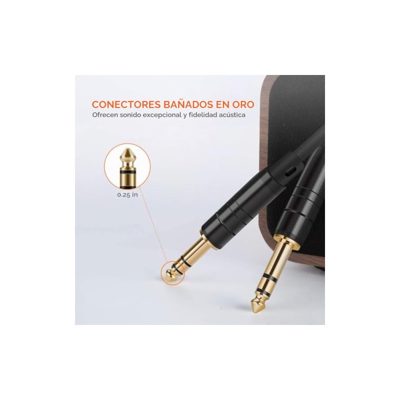 CableCreation 1/4'' TRS Cable 50 pies, Cable de Instrumento de