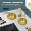 Gold Round RV Sink 14 Inch Undermount Kitchen Single Bowl