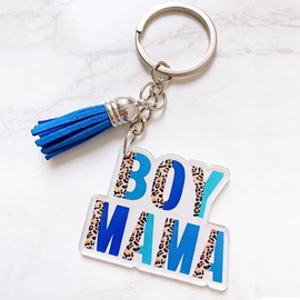 Jgrprlq Boy Mama Keychain Boy Mom Gifts Mother's Day Gift for Women New Mom Birthday Gifts from Son