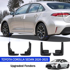 Peleus Upgraded Mud Flaps Mud Guards for Toyota Corolla Sedan 2020-2025 Aerodynamic Mud Flaps Splash Guards Fenders for Toyota Corolla Sedan 2020-2025 Accessories Set of 4 Mudguards Mudflaps