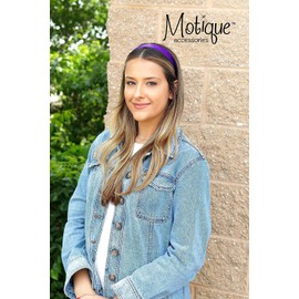 Motique Accessories Purple 1 Inch Satin Hard Headband for Women and Girls