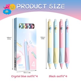 8 x Erasable Ballpoint Pens, Rollerball Pens, Erasable, 5 Cute Styles to Choose From, Blue/Black Erasable Pens, Ballpoint Pens, Erasable, 0.5 mm Erasable Gel Pen (Dop