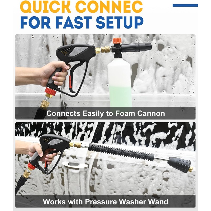 TOOLCY Pressure Washer Gun, Short Power Washer Gun, Commercial 5000