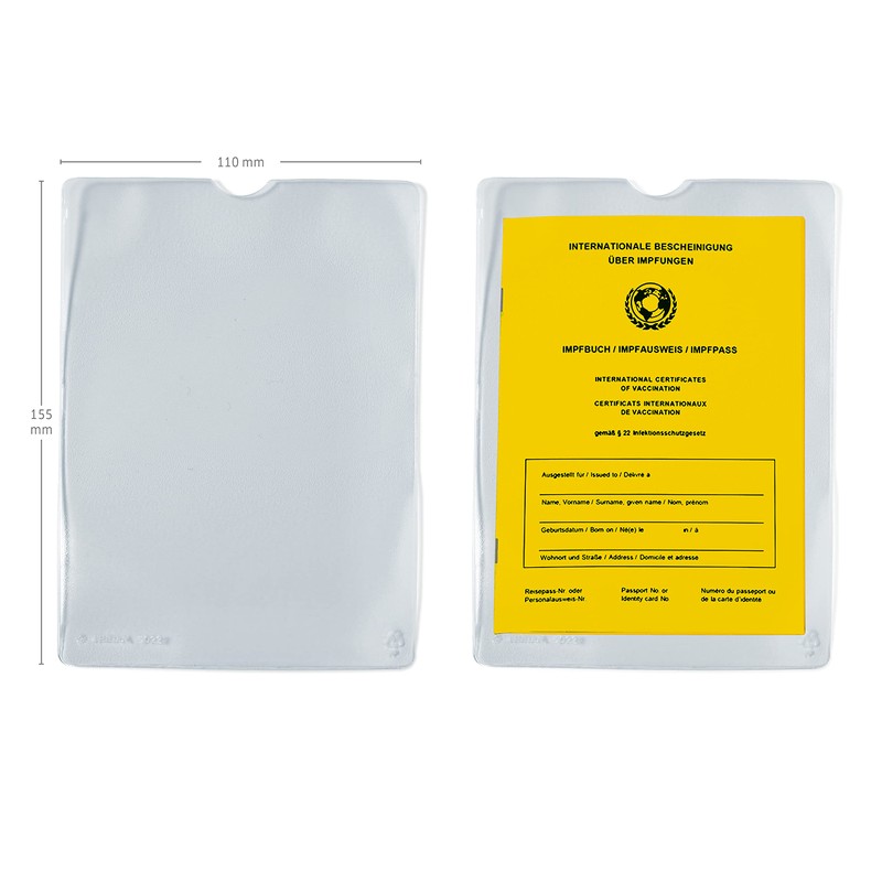 HERMA 1332 Transparent ID Cover, Pack of 10, Vaccination Certificate