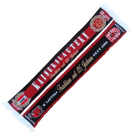 Generisch Kaiserslautern Anniversary Scarf - 125 Years of Tradition - Knitted Scarf, Extra Soft Quality, Red, Bordeaux, White, Black, Gold